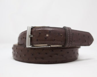 Brown Ostrich Belt