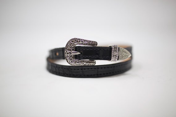American Alligator Hat Band, Exotic Leather Hat Band, Toquilla, (1/4'') Western Hat Band
