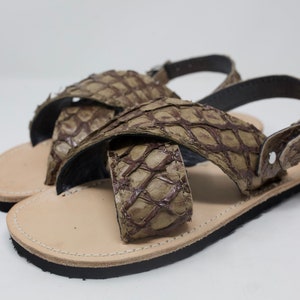 Pirarucu Fish Sandal, Exotic Leather Sandal, Huarache Sandal