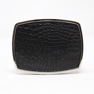 Hebilla de cinturón de piel de caimán americano, hebilla de cinturón exótica, hebilla occidental extraíble (1,5'')