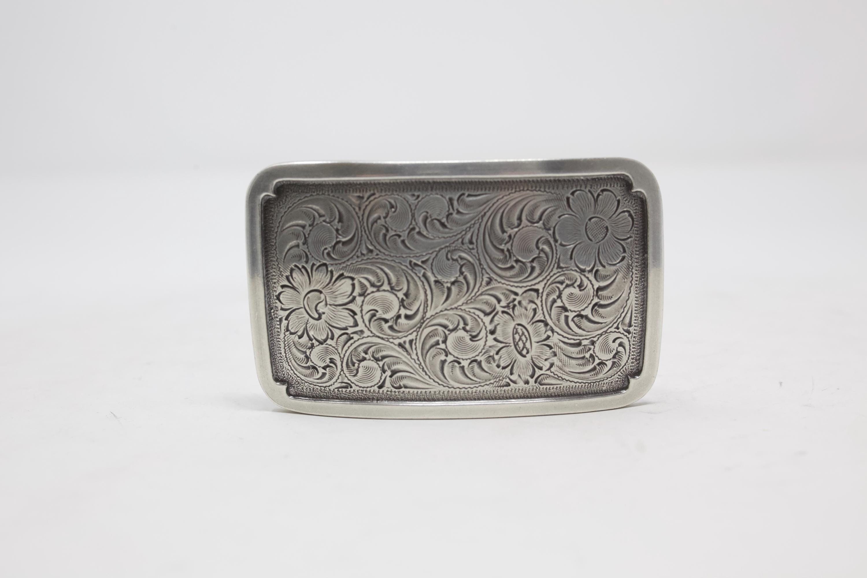 Vintage Silver Flower Belt Buckle - Etsy display picture 1