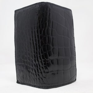 Cartera larga de cocodrilo americano negro