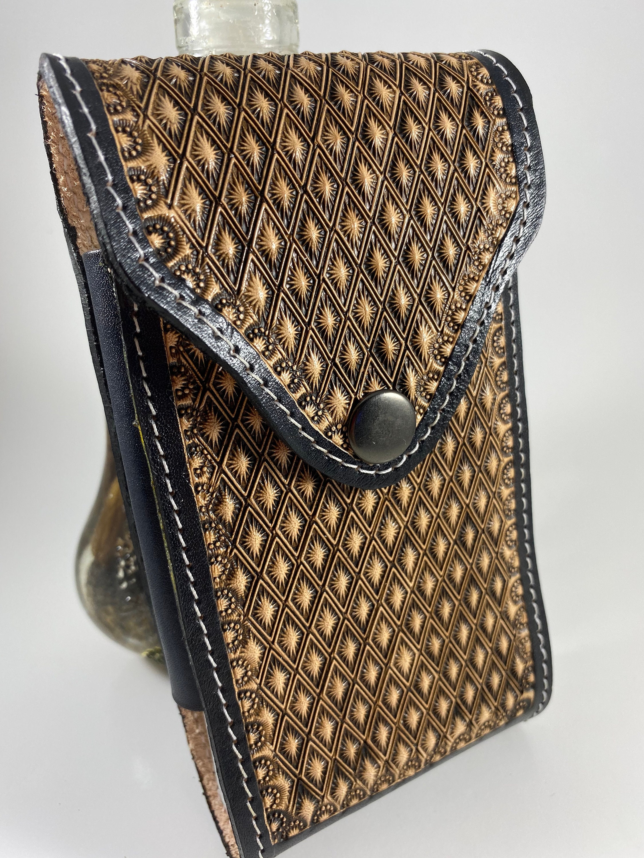 Handmade leather tooled phone case Etsy