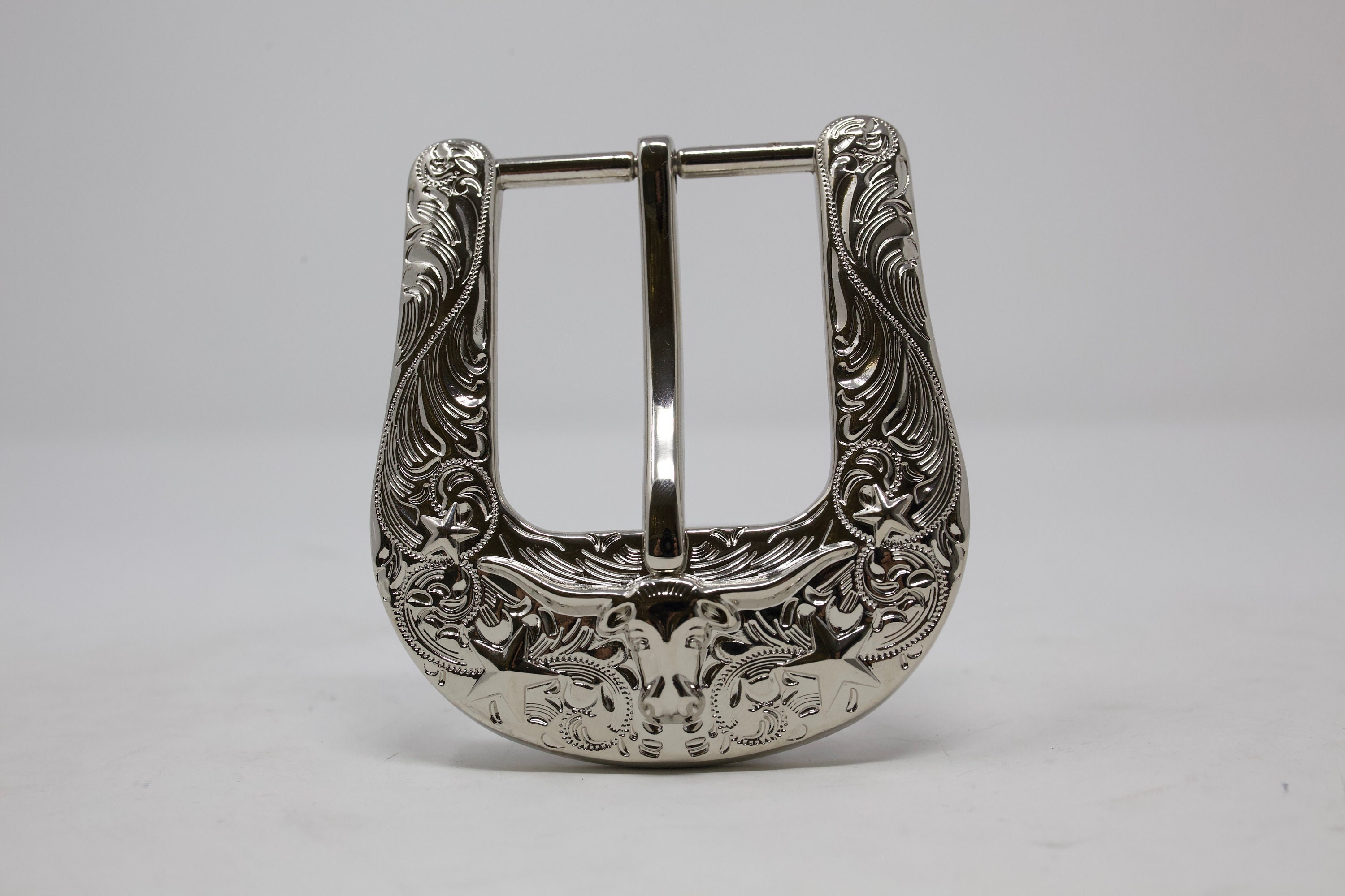 Stato Di Texas Bull Testa Oro Argento Tx Stati Uniti Metallo Cintura Fibbia - Foto 9