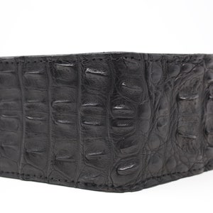 Cartera de cocodrilo Hornback negra