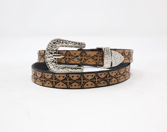 HandTooled Hat Band, Leather Hat Band, Toquilla, (1/4'') Western Hat Band