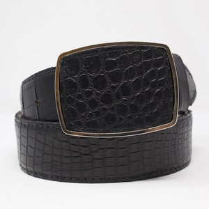 Cinturón de cocodrilo americano negro
