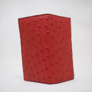 Red Ostrich Long Wallet, Exotic Leather Wallet