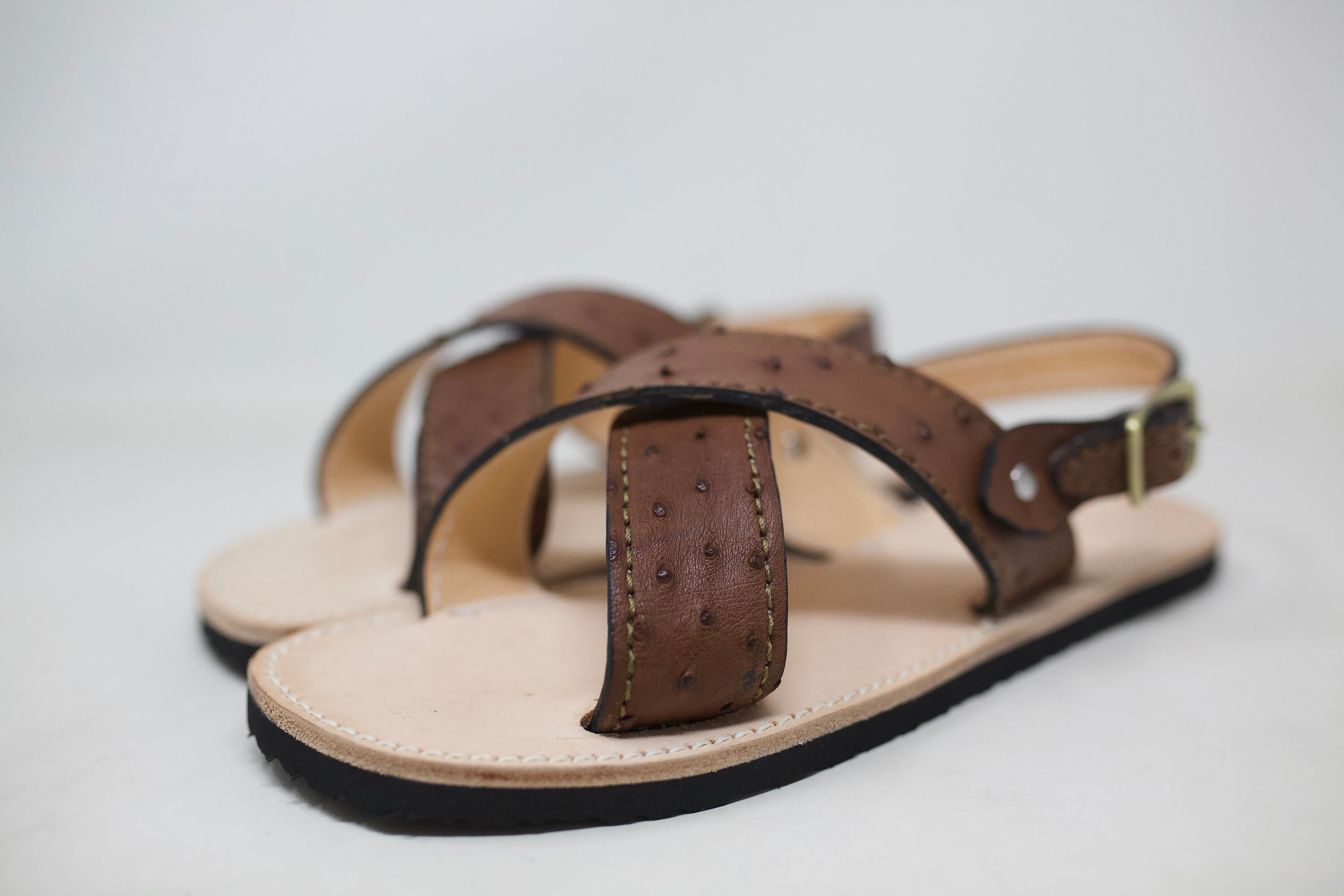 Ostrich Sandal Exotic Sandal Huarache Sandal