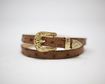 Banda de sombrero de avestruz, banda de sombrero de cuero exótico, Toquilla, (1/4'') Banda de sombrero occidental
