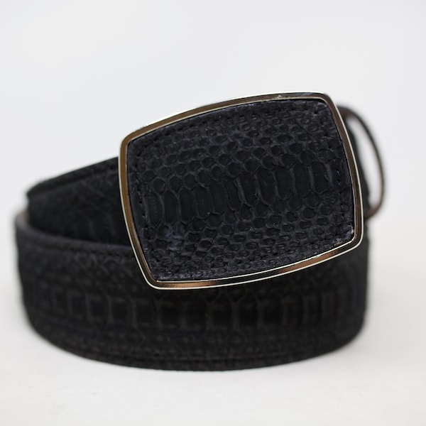 Suede Black Snake Belt