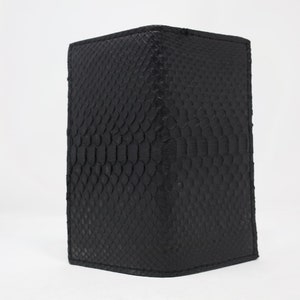 Cartera de serpiente larga, cartera de cuero, cartera exótica
