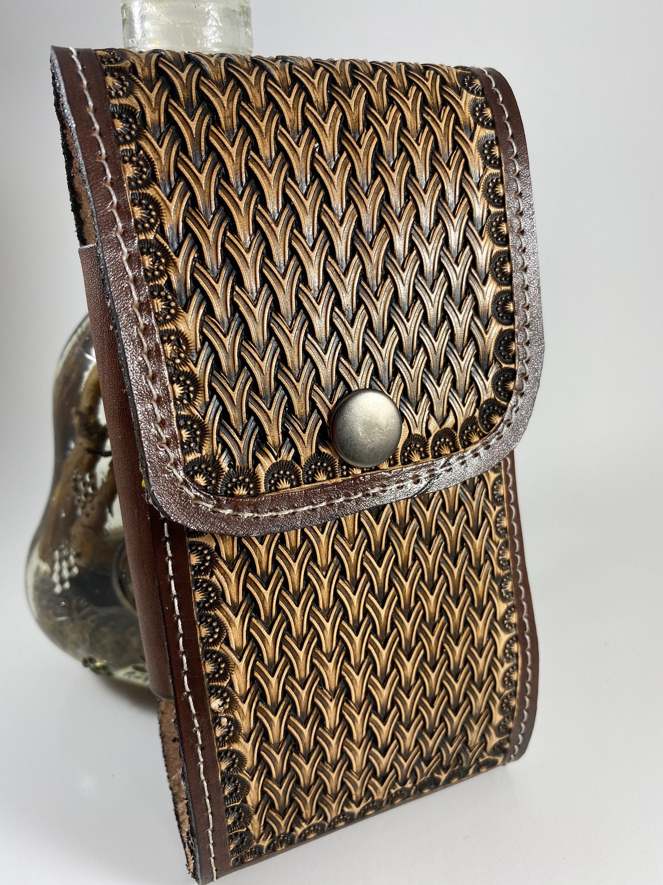 Handmade Leather Tooled Phone Case Etsy