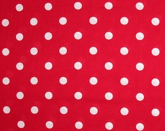 Stoff Punkte rot, Stoff rot Polka Dots, Stoffe Punkte rot, Stoff gepunktet, Polka Dot Stoffe, Stoff gepunktet, Baumwollstoff rot