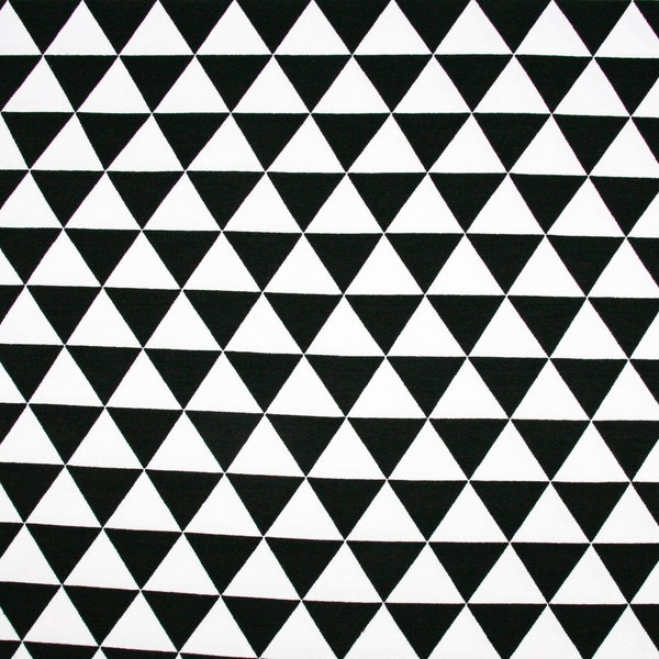 Jersey Stoff Dreiecke, Jersey Stoff schwarz weiß