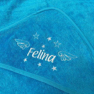 Hooded towel, hooded towel for babies with name and motif butterflies image 4