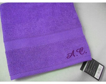 Towel embroidered with monogram