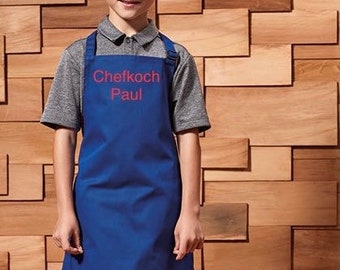 Children's apron embroidered with the name of the chef