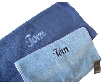 Embroidered towel with name