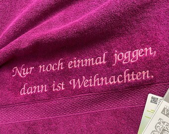 Towel motivation embroidered with name