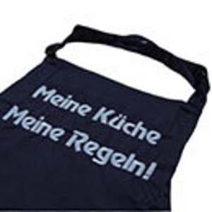 Cooking apron, kitchen apron embroidered as desired hellblau