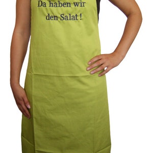 Cooking apron, kitchen apron embroidered as desired Lime