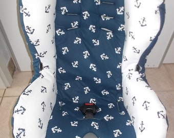 Housse, housse de rechange Maxi-Cosi-Priori, XP, SPS, Römer Lord, Duo, Römer King Quickfix et autres sièges bleu, blanc, ancre