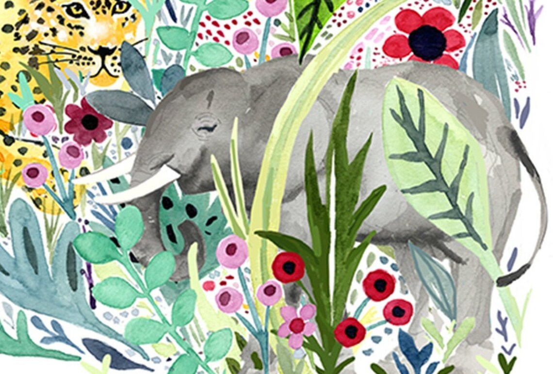 A3 TROPICAL JUNGLE PRINT Jungle Poster Jungle Animals in Etsy