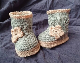 Babystiefel,gestrickt, Babyschuhe