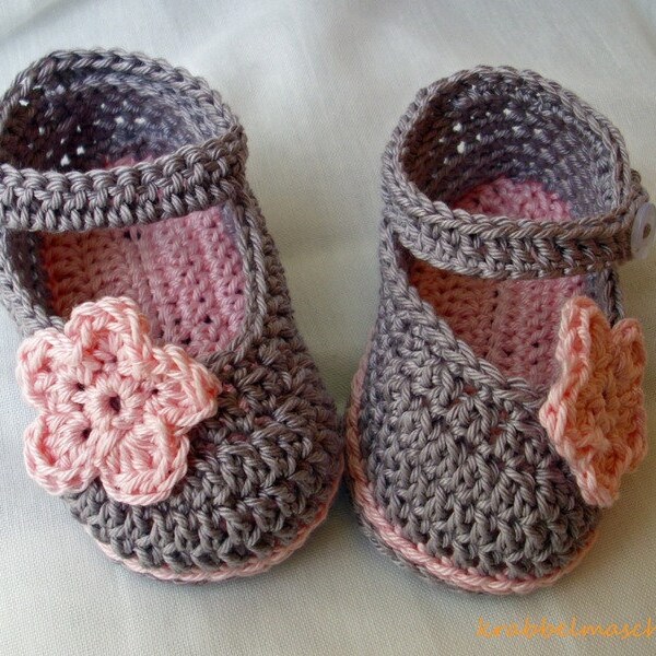 Baby shoes, baby ballerina, crochet