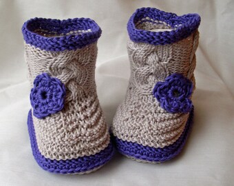 Babystiefel,gestrickt, Babyschuhe