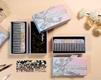 Pettine per capelli in marmo personalizzato con incisione, pettine con nome personalizzato, regalo per damigelle d'onore, pettine tascabile, regalo di nozze, bomboniere.
