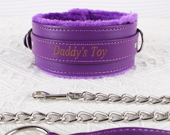 Custom Collar and Leash Set,  Bondage Collar, Pet Play,  Leash Chain,Choker Collar for Women