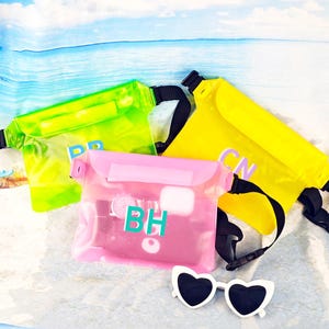 Große wasserdichte Handytasche, Schatten-Monogramm, Pooltasche, nass trocken, Poolbeutel, kundenspezifische Strandtasche, dreifache wasserdichte Gürteltasche, Junggesellengeschenk