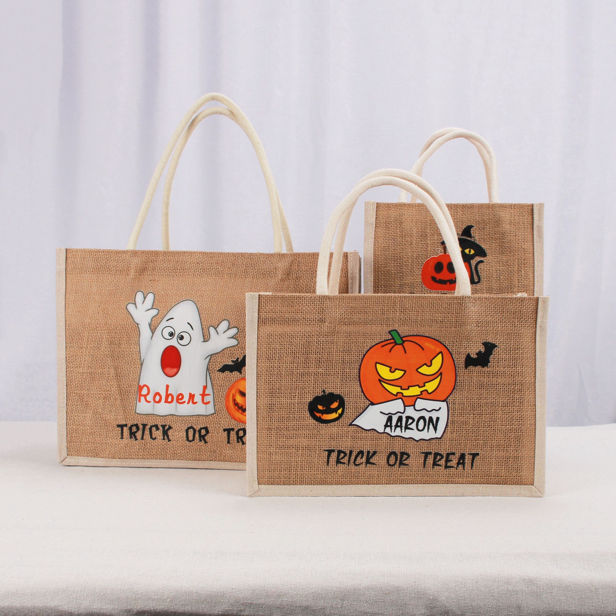 Custom Halloween Bag for Trick or Treat，Personalized, Halloween Basket,  Present Gift for Kids，Halloween Treat Bags