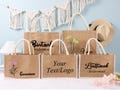 Personalized Burlap Tote Bags,Bridesmaid Tote Bag,Bachelorette Party,Custom Beach Bag,Wedding Tote Bags,Bridal Party Gift,Teacher's Day Gift product logo