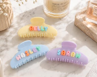 Personalized Bubble Letter Claw Clip,Bridesmaid Gifts, Hair Piece with Name,Teacher Gift,Gift for Her,