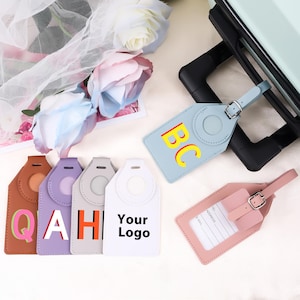 Personalized Vegan Leather Luggage Tag,Custom Monogram Luggage Tag,Monogram Suitcase Tag,Party Favors,Travel Gifts,Accepting Logo Custom