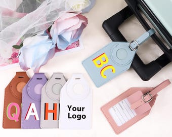 Personalized Vegan Leather Luggage Tag,Custom Monogram Luggage Tag,Monogram Suitcase Tag,Party Favors,Christmas Gift,Accepting Logo Custom
