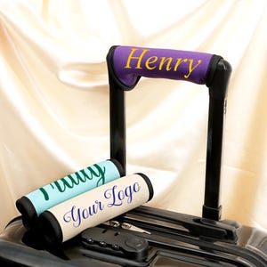 Personalised Luggage Handle Wrap,Luggage Handle Cover With Name,Travel Accessory,Travel Favors,Gift For Traveler,Accepting Logo Custom