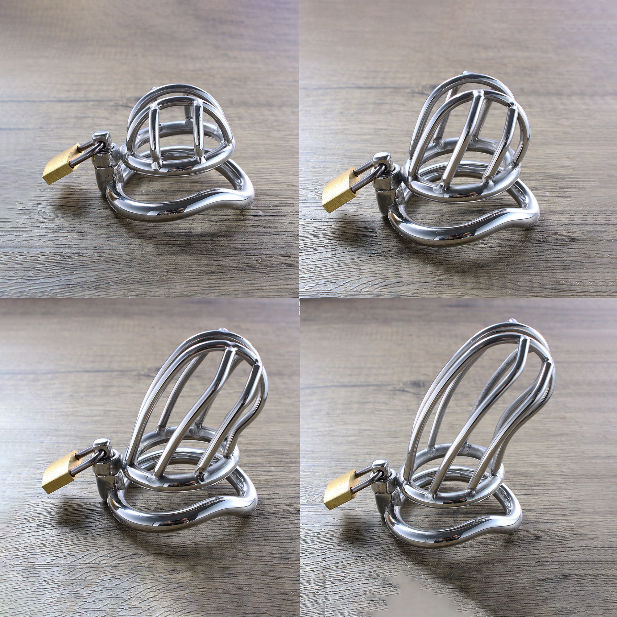 Stainless Steel Penis Lock Chastity Cage Set Small Male Metal Lion Penis  Cage Bondage Belt Cock