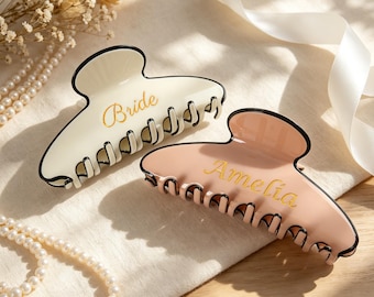 Fermaglio per capelli personalizzato, regalo per damigelle d'onore, fermaglio con nome personalizzato, bomboniera per matrimonio, elegante accessorio per capelli, regalo per addio al nubilato