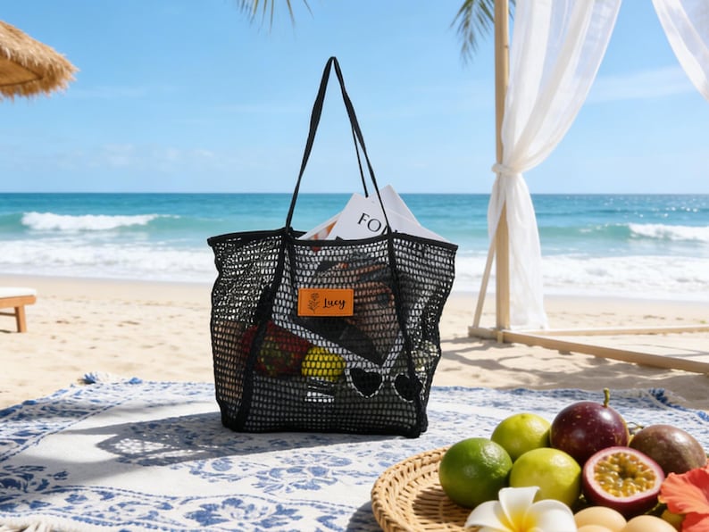 Benutzerdefinierte Strandtasche, Rosa Sommer Schwimmen Aufbewahrungstasche, Hochzeit Brautjungfer Geschenk, Geburtstagsgeschenk Bild 2