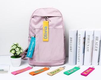 Etichetta personalizzata per zaino scolastico, targhetta con nome personalizzata, etichetta per borsa del pranzo, portachiavi personalizzato, regalo per studenti, ritorno a scuola, regalo per la festa degli insegnanti, regalo di compleanno