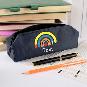 Trousse en nylon, personnalisation pour la rentrée des classes, promotion 2025, cadeau garçon et fille, boîtes à crayons personnalisées