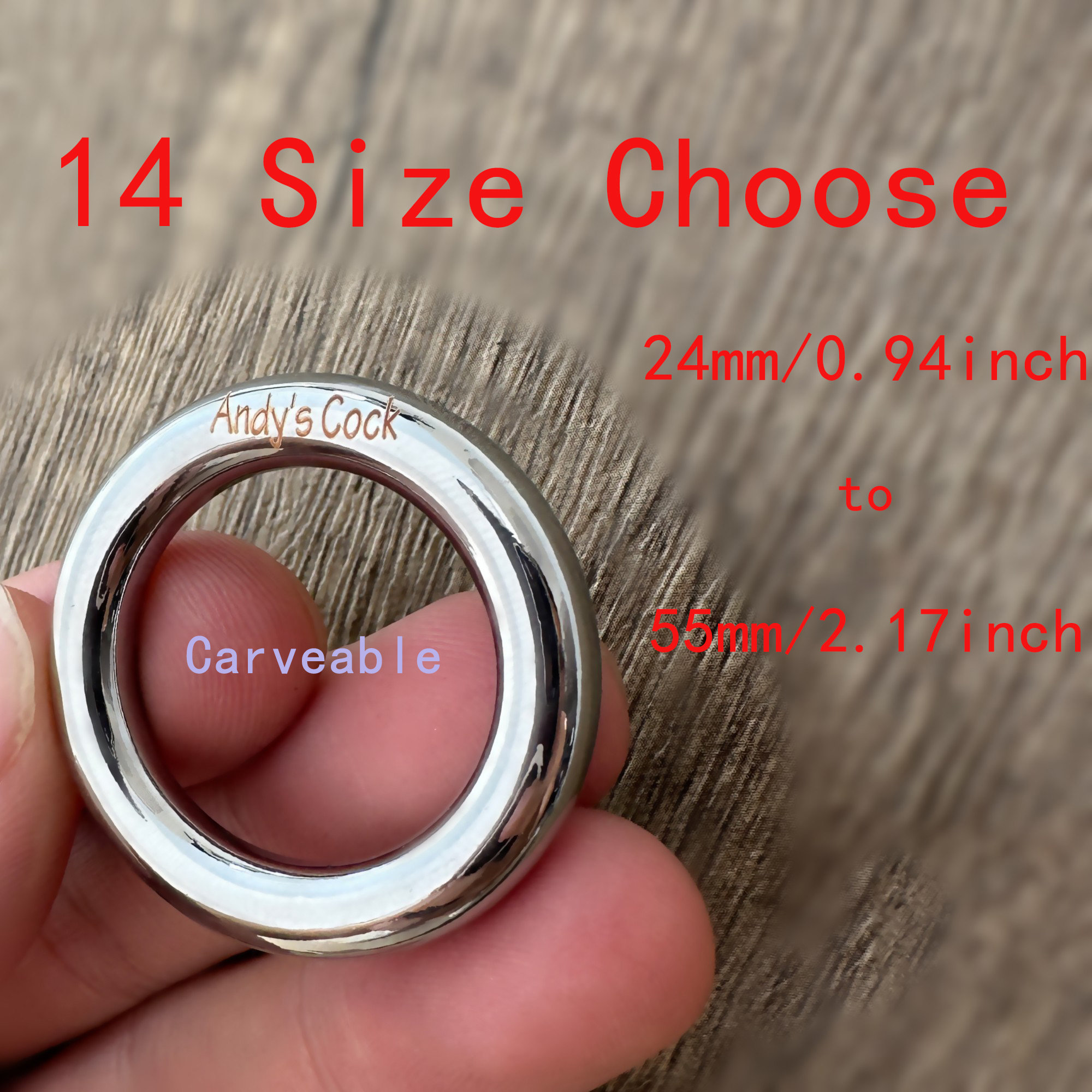 33mm Stainless Steel Penis Cock Ring Glans Penis Stretch Scrotum