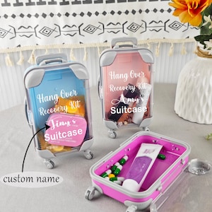 Gepersonaliseerde pillendoos, reiskoffer, draagbare minikoffer katerkit, feestbedankje meisjes, cadeau bruidsmeisje, Moederdagcadeau