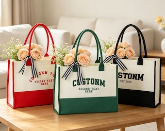 Borsa tote personalizzata, borsa tote con logo personalizzato, regalo per addio al nubilato, borsa per festa di addio al nubilato, borsa da viaggio e da spiaggia, regalo di gruppo, il tuo logo, regalo per la squadra