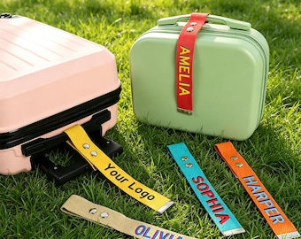Personalised Luggage Label,Luggage Tag Charm,Travel Essentials,Suitcase Strap,Backpack Name Tag,Accept Logo Custom