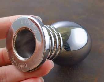 Stainless Steel Hollow Butt Plug Anal Clean Shower Enema,Customized,Carveable, Name,Date,Use My Hole,Daddy's Slut,etc